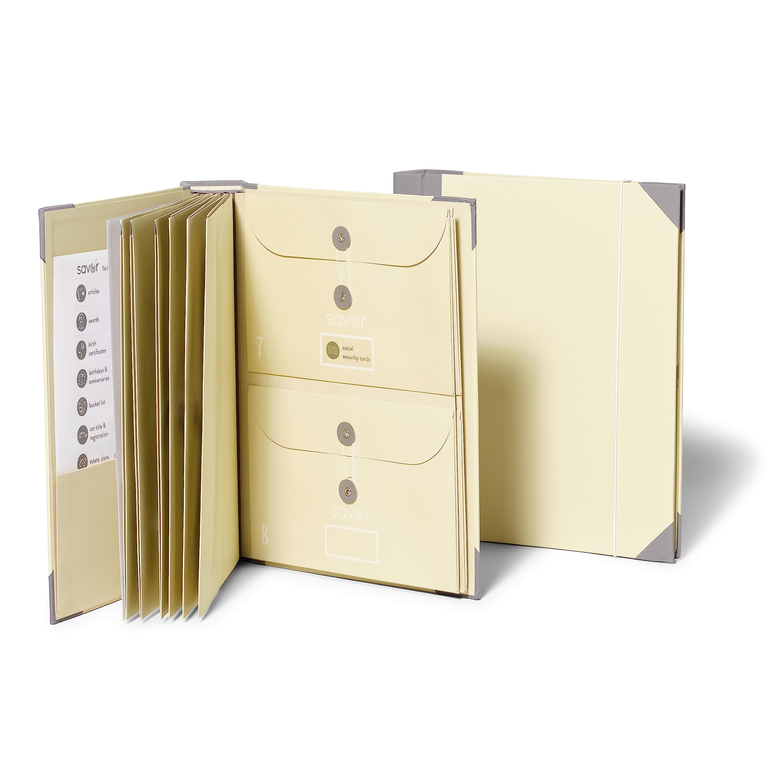 Savor | Folio Document Organizer | Custom Dyed Cloth Bound Expanding File Folder For Important Papers, Emergency Binder, Birth C
