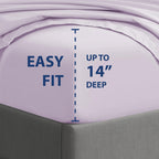Cathay Home Essentials Ultra Soft Hypoallergenic Wrinkle Resistant Double Brushed Microfiber Bedding Sheet Set, Lavender, California King