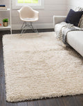 Rugs.com Infinity Collection Solid Shag Area Rug 5 x 8 Linen Shag Rug Perfect for Living Rooms, Large Dining Rooms, Open Floor