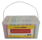 School Smart Sidewalk Chalk Jumbo Set With Tub, Ages 3 And Up, Assorted Colors, Pack Of 52