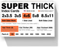 100 Super Thick Index Cards/ 4'X6' / 14Pt (0.014') 100Lb / Blank Un-Ruled/Archival Acid-Free