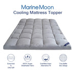 Marine Moon King Mattress Topper Cooling Extra Thick Bed Topper Plush Pillow Top Mattress Pad Hotel Quality Down Alternative Mat