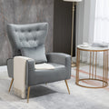 ZJhome Button- Tufted Living Room Chairs, WingBack Velvet Accent Chair Armchair with Lumbar Pillow, Bedroom Chairs Arm Chair wit