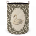 Wukycenbin Vintage White Swan Laundry Basket with Handles