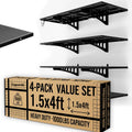 Cuguords 4Pack 1.5x4ft Wall Storage Shelves, 1000 Lbs Garage Wall Shelf, Heavy Duty Floating Tool Rack with Complete Install Ki