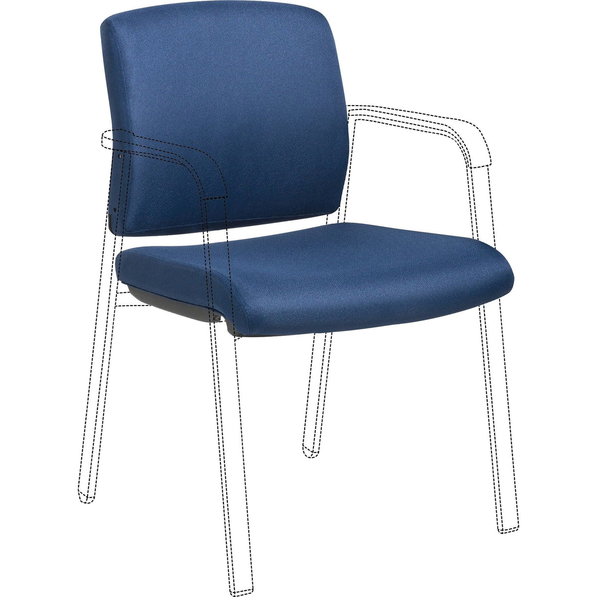 Lorell Llr30948 Stackable Chair Upholstered Back/Seat Kit Seat & Back Upholstery Set, Navy Blue