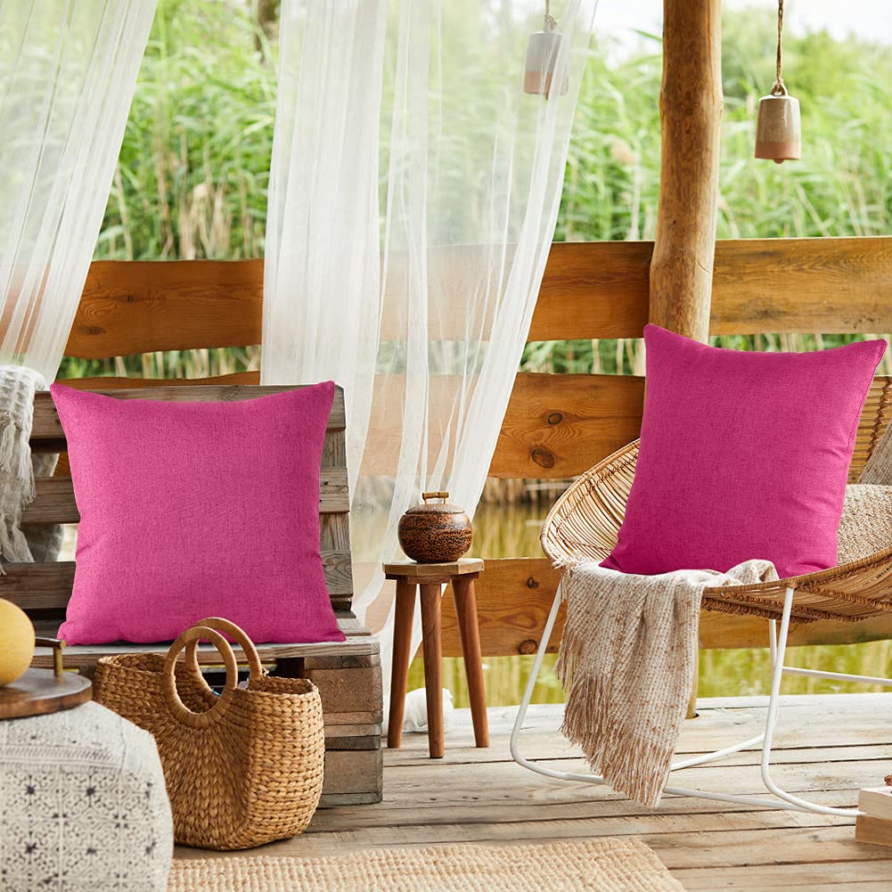 Otostar Outdoor Waterproof Throw Pillow Covers 20X20 Inch Garden Decorative Pillow Covers Outdoor Pillowcase Square Cushion Case