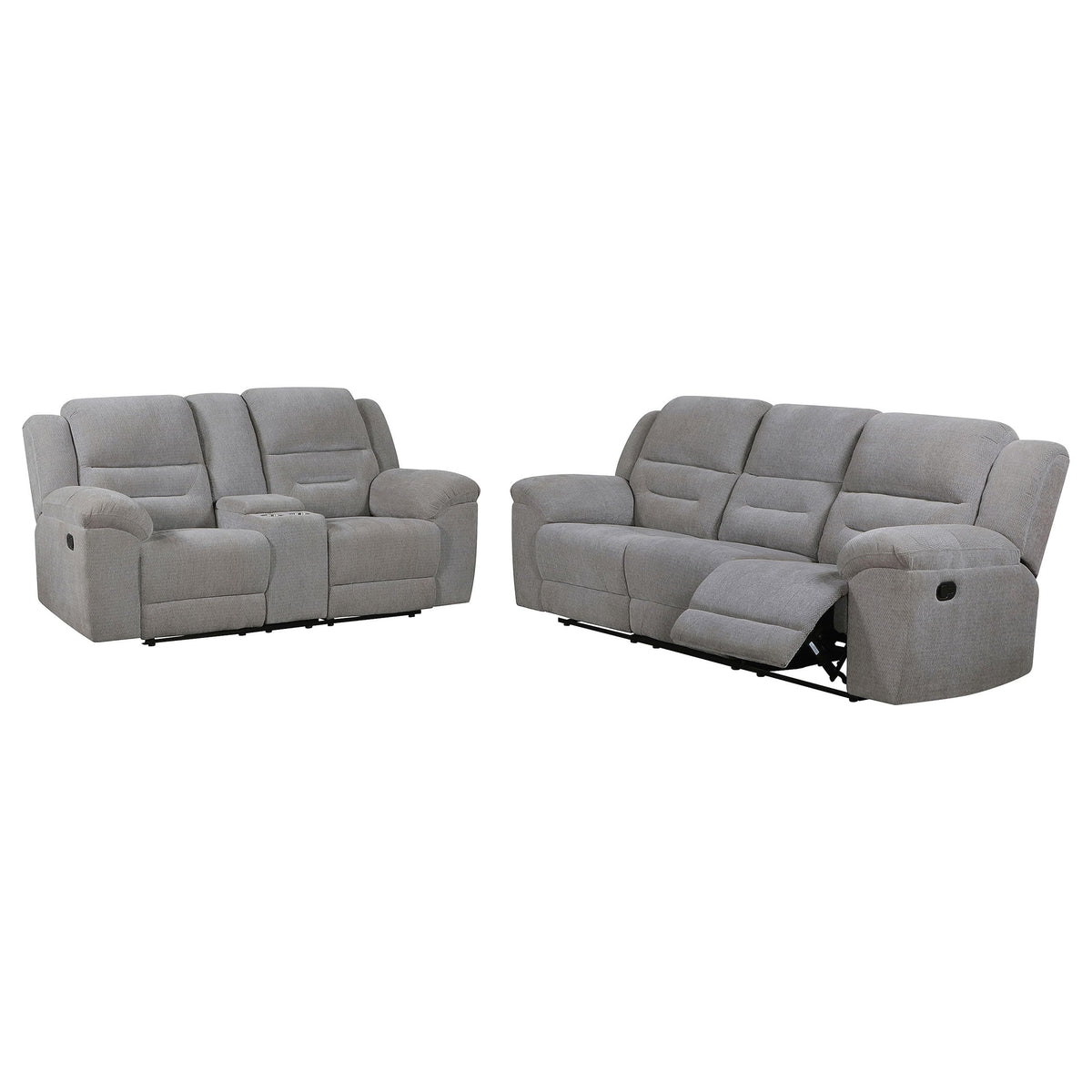 Coaster Home Furnishings Gilson 2-Piece Chenille Upholstered Sofa Set Grey