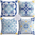 Nightwish Outdoor Pillow Covers 18X18 Set Of 4 Waterproof Outdoor Decorative Throw Pillow Covers Boho Sofa Couch Cushion Cases F