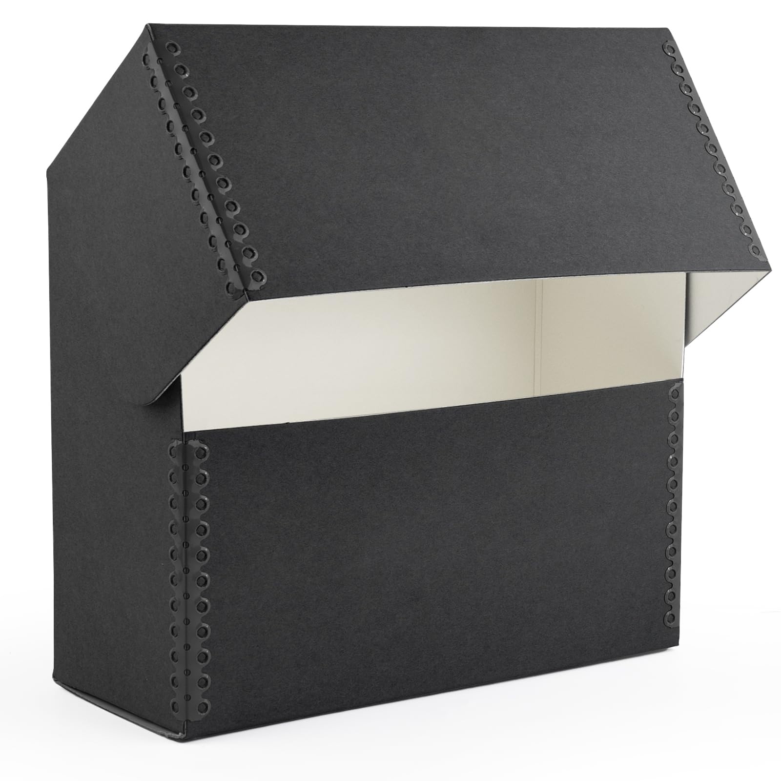 Lineco Archival Document Storage Box With Metal Edge, Acid-Free Black Boxboard, Organize And Store Files, Prints, Photos, Legal-