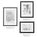 Gallery Perfect - 7-Piece Black Wall Frame Set - Kit With Decorative Art Prints - Hanging Template - Easy Installation Frame - M