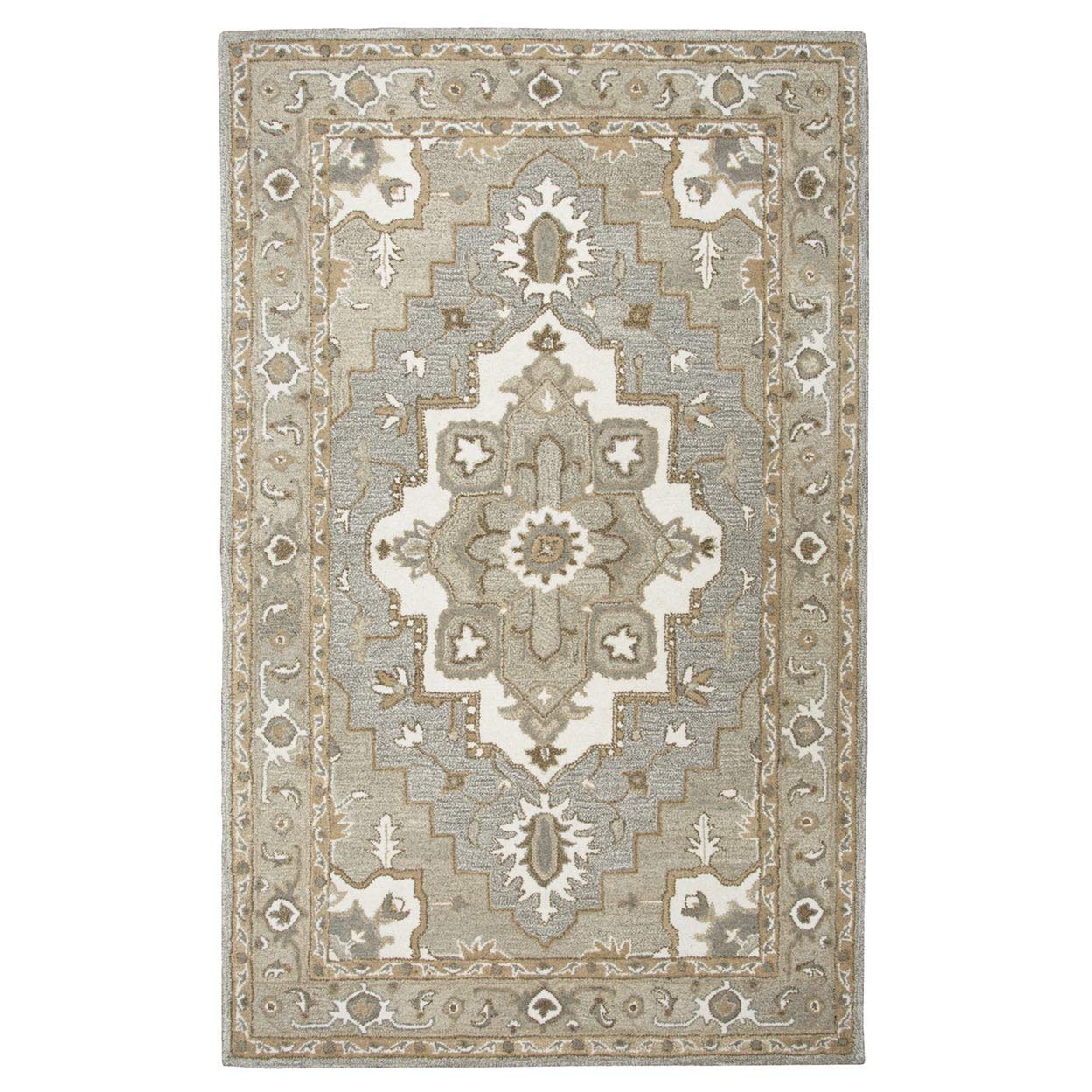 Rizzy Home Alora Decor Makalu 8' X 10' Oriental Medallion Gray/Natural Hand-Tufted Area Rug