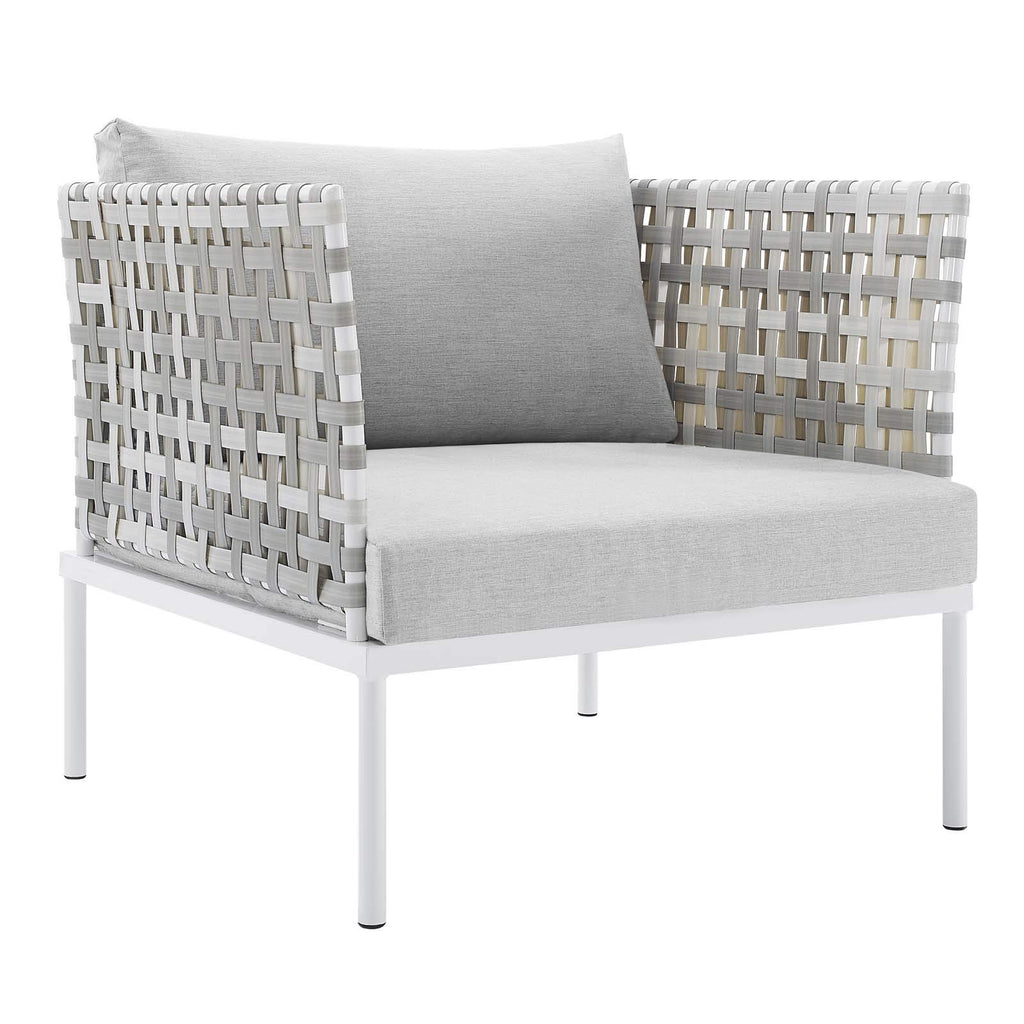 Modway Harmony Sunbrella® Basket Weave Outdoor Patio Aluminum Armchair in Taupe Gray
