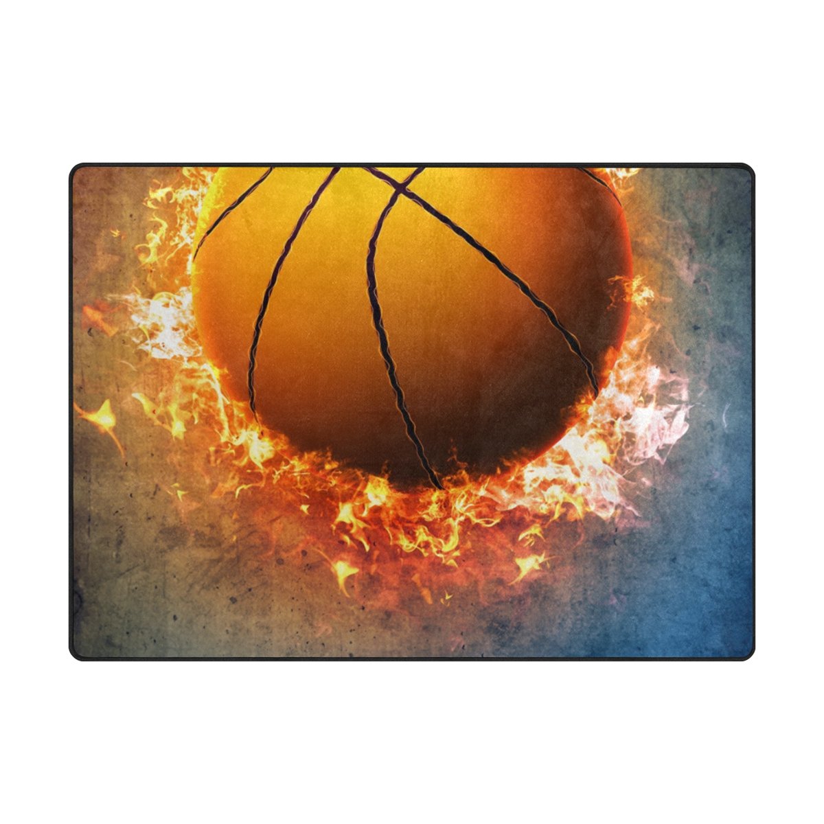 My Little Nest Area Rug Basketball Lightweight Non-Slip Soft Mat 4' X 5'3, Memory Sponge Indoor Outdoor Decor Carpet For Living Dining Room Bedroom Office Kitchen