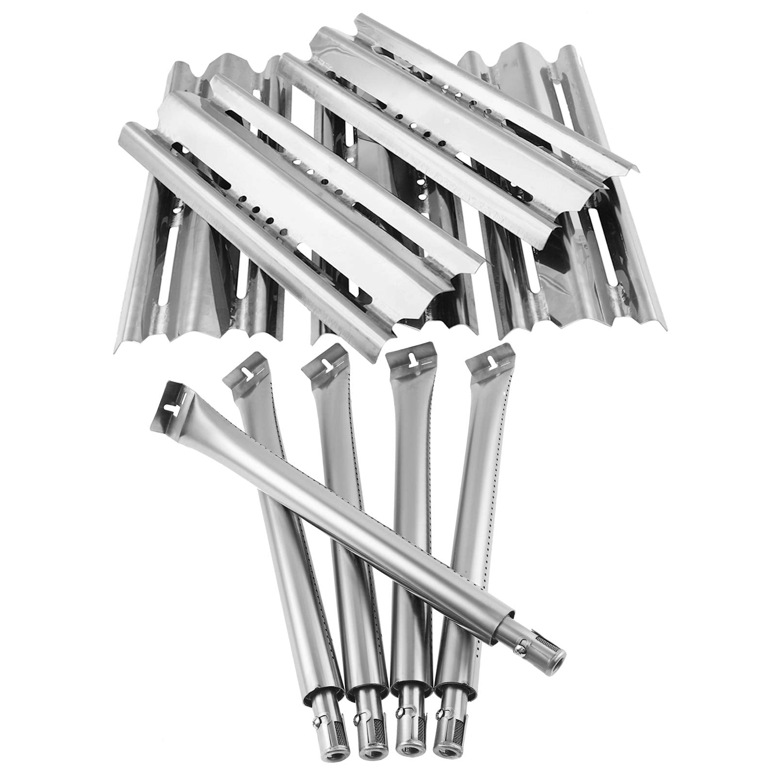 Bbqration Stainless Steel Replacement Kit For Broil King 9635-84, 5-Pack 15 7/8' Heat Plates Shield And 15 13/16' Tube-In-Tube