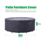 F&J Outdoors Patio Furniture Covers, Heavy Duty Tear Resistant Waterproof Uv Resistant Windproof Outdoor Furniture Cover, Grey, 72' Dia X 31' H
