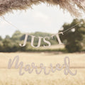 Cliths Wooden Just Married Banner Rustic Wedding Garland Sign for Boho Wedding Decor, Receptions, Parties & Backdrops DIY Custom