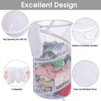 Battoo Large Collapsible Laundry Basket With Lid Foldable Mesh Pop Up Hamper With Handles For Laundry Room, Bathroom, Kids Room,