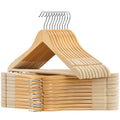 SONGMICS Velvet Wooden Hangers, Set of 20 Wooden Hangers with Velvet Surface, Non-Slip Coat Hangers with Shoulder Grooves, Pants