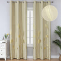 Estelar Textiler Elegant Natural Palm Leaf And Wheat Blackout Curtains Sunlight Blocking Noise Reducing Curtains Shades Thermal