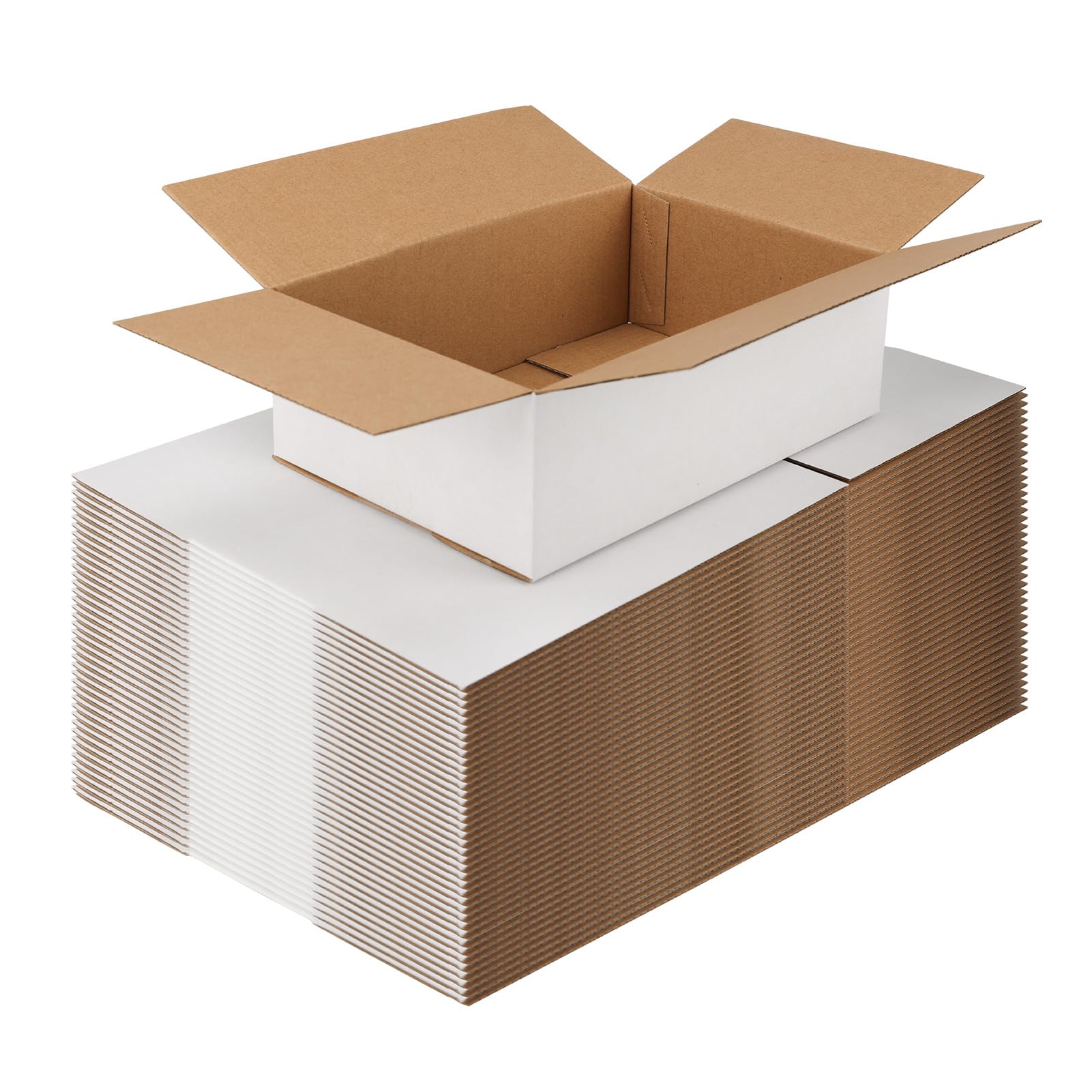 Spepla Shipping Boxes 9X6X3 Set Of 40, White Corrugated Cardboard Box For Mailing Business Packaging