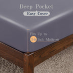 Bamboo Viscose Fitted Sheet 1 Pack King Size Only,400 Thread Count,8-16'' Deep Pocket,Bottom Sheet Colorfast Soft & Silky & Brea