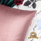 Brawarm Rose Gold Leather Throw Pillows 12 X 20 Inches, Snake Leather Pillow Covers Pack Of 2, Faux Leather Decorative Lumbar Pi