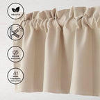 Hiasan Blackout Valance Curtains For Kitchen Solid Room Darkening Rod Pocket Valances For Windows, 42 X 12 Inches Length, Biscotti Beige, 1 Panel
