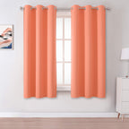 Dualife Burnt Coral Blackout Curtain Panels For Girls Bedroom -Coral Drapes 54 Inch Length 2 Panels Set Solid Thermal Insulated
