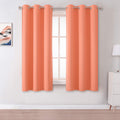 Dualife Light Coral Blackout Curtain Panels For Bedroom 45 Inch Length 2 Panels Set Solid Thermal Insulated Room Darkening Curta