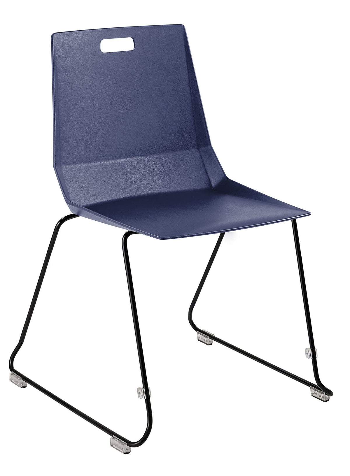 National Public Seating Nps Luvraflex Stack Chair With Blue Polypropylene Back/Seat, Black Frame