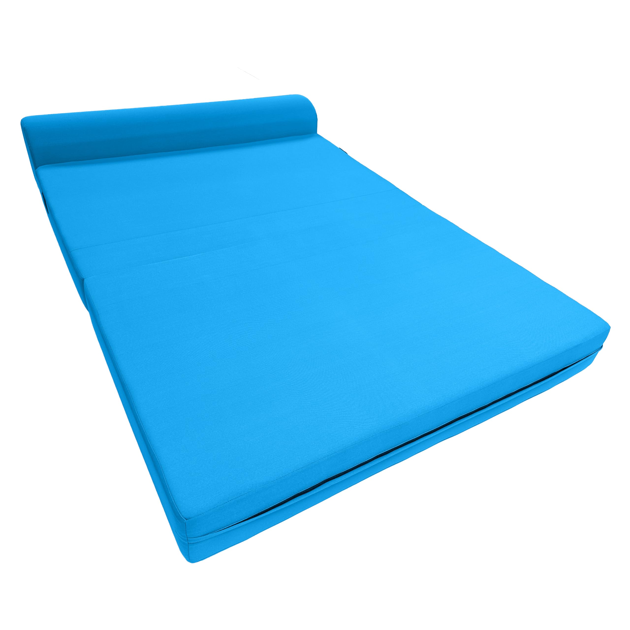 D&D Futon Furniture Sleeper Chair Folding Foam Bed, Studio Guest Sofa Mattress, 72 X 48 X 6 In Thick, Turquoise