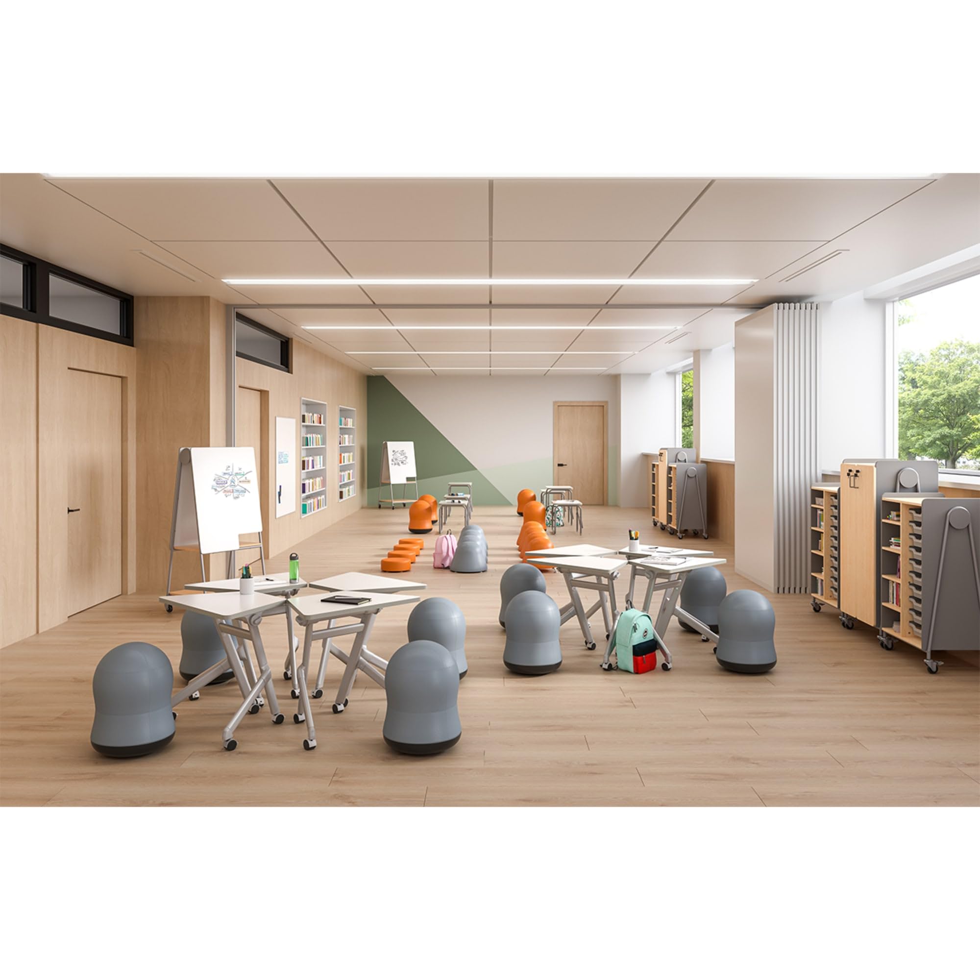 Safco Products Learn 15” Round Vinyl Floor Seat for Classrooms, Home Use, Kids Room, Game Rooms (Baby Blue Vinyl)