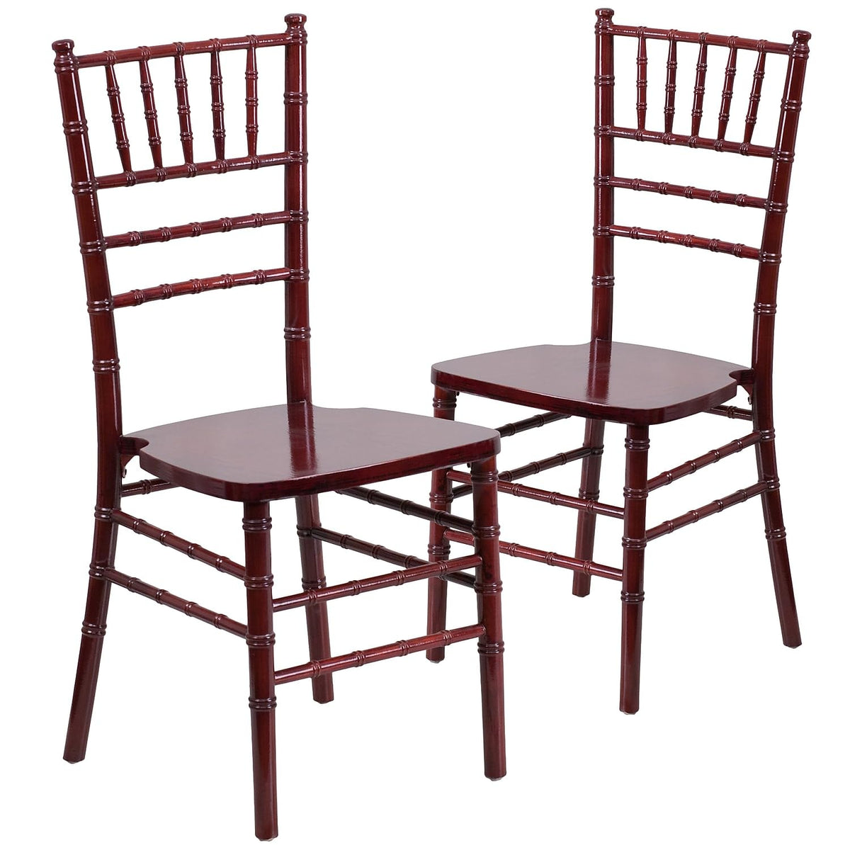 Flash Furniture 2 Pack Hercules Series Mahogany Wood Chiavari Chair
