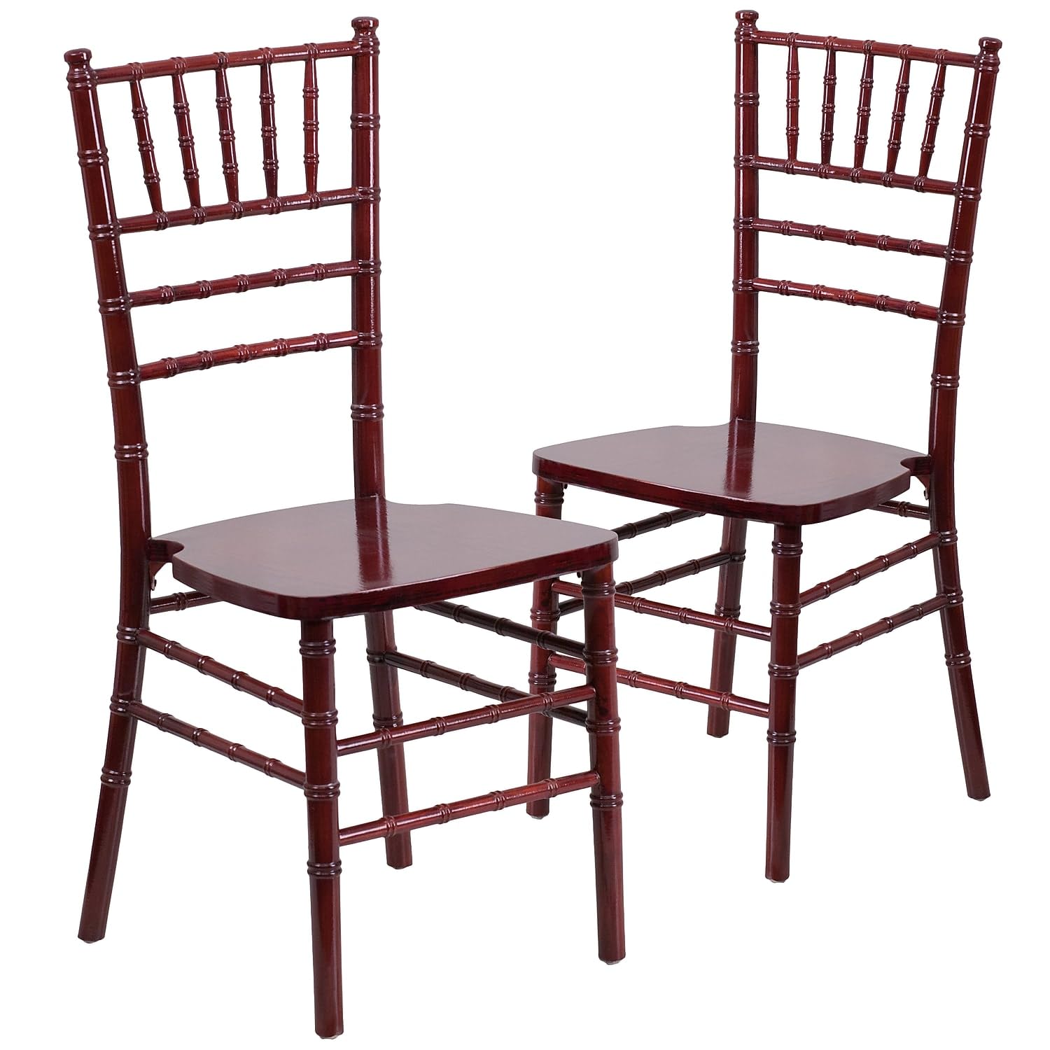 Flash Furniture 2 Pack Hercules Series Mahogany Wood Chiavari Chair