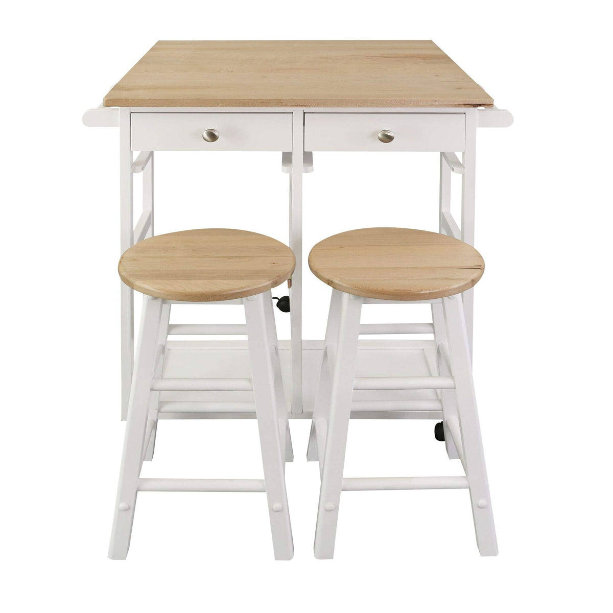 American Trails Breakfast Cart with Drop-Leaf Table, White