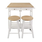 American Trails Breakfast Cart with Drop-Leaf Table, White