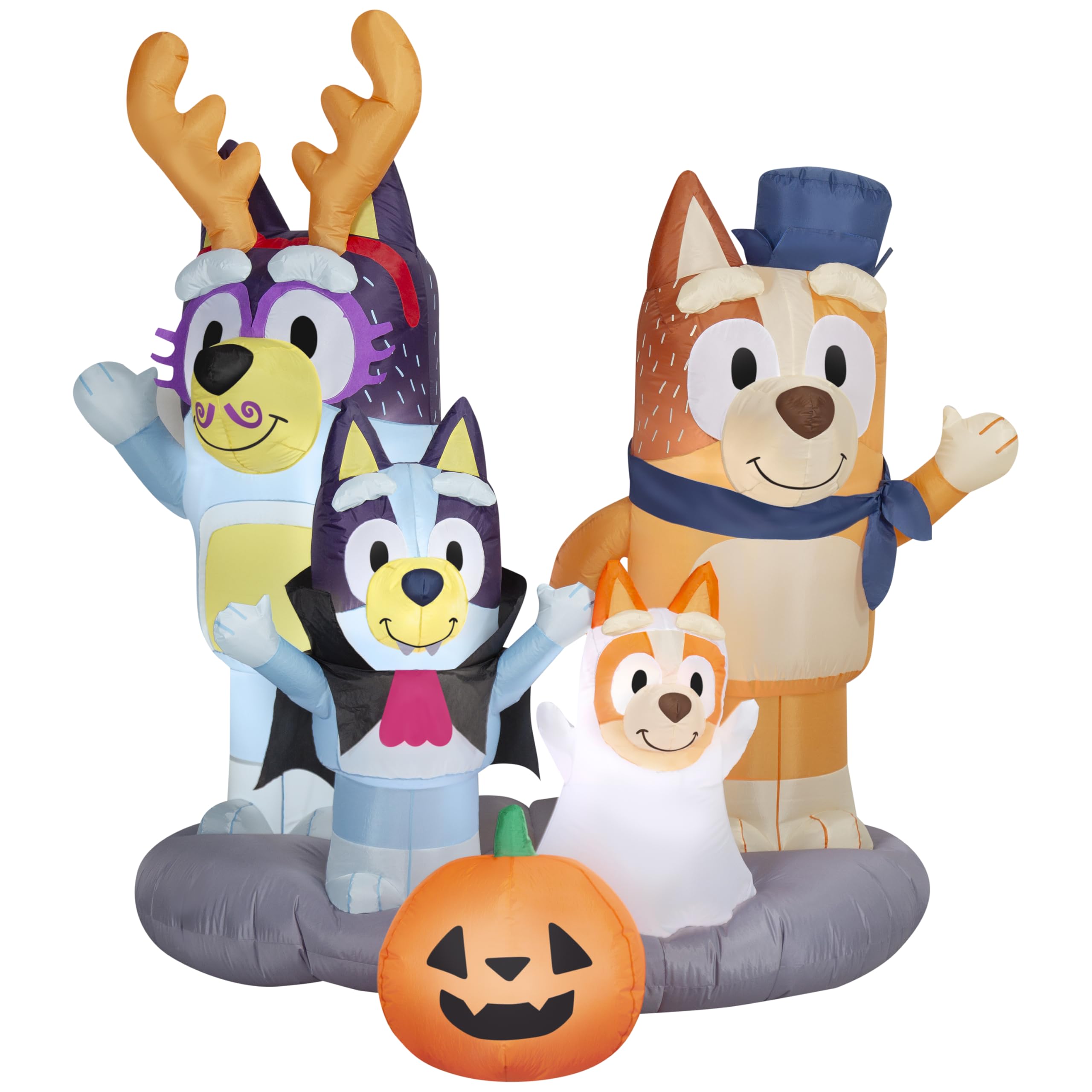 Gemmy Halloween Inflatable Bluey And Family Scene, 5.5 Ft Tall, Multi
