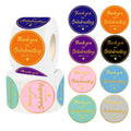 Yeachlaing Thank You Stickers,600 Pcs 1.5 Inch Thank You For Celebrating With Us Stickers Roll,8 Colors Thank You Stickers For P