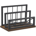 Snughome Desktop Mail Organizer, Desk Mail Organizer With 2-Slot Matte Black Metal Desktop Mail Sorter, Metal Storage File Holde