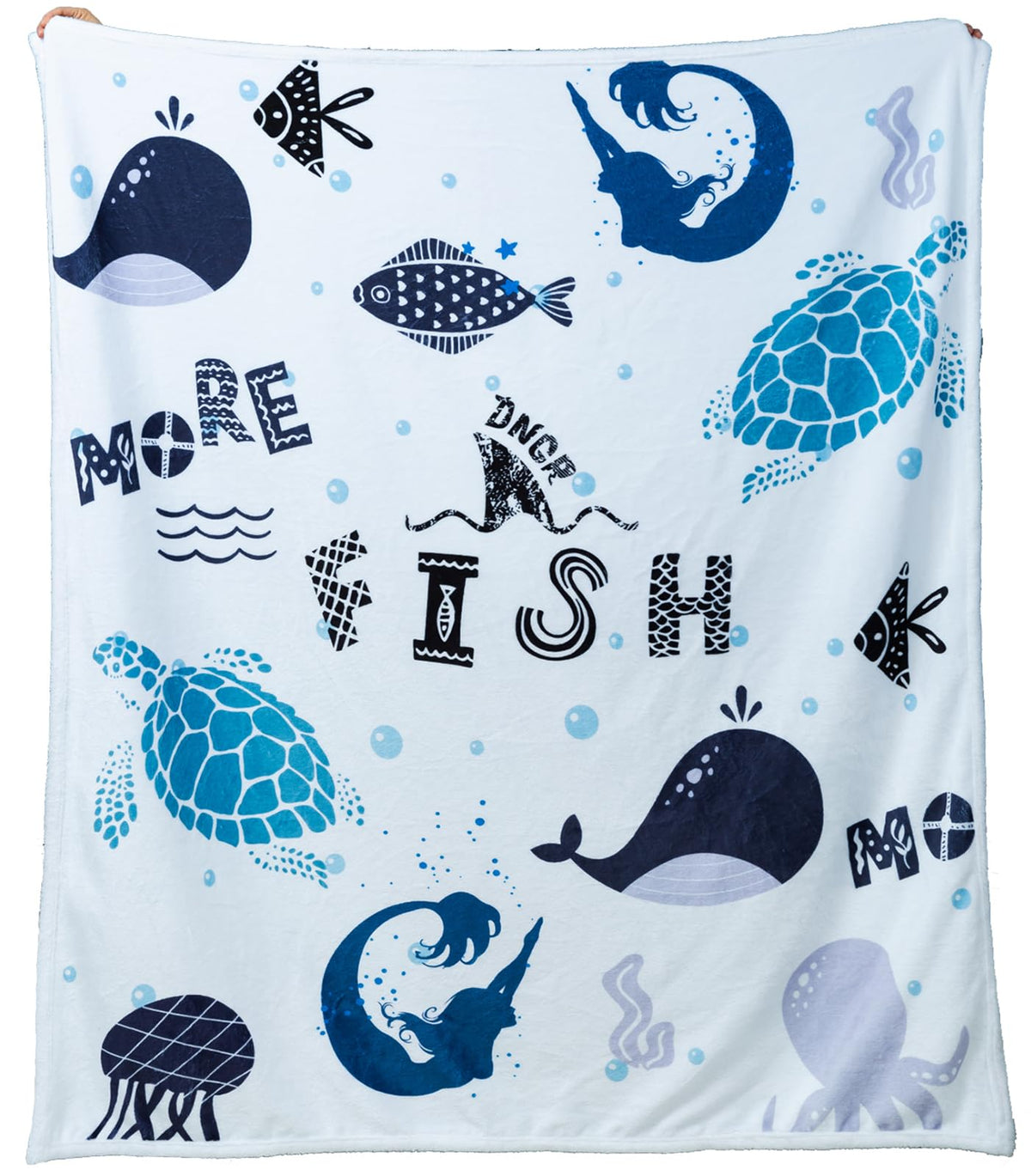 Sea Animals Throw Blanket Soft Soft Flannel Fleece Blanket For Kids Fish Turtle Mermaid Pattern Throw Simple Sea Animals Gifts A