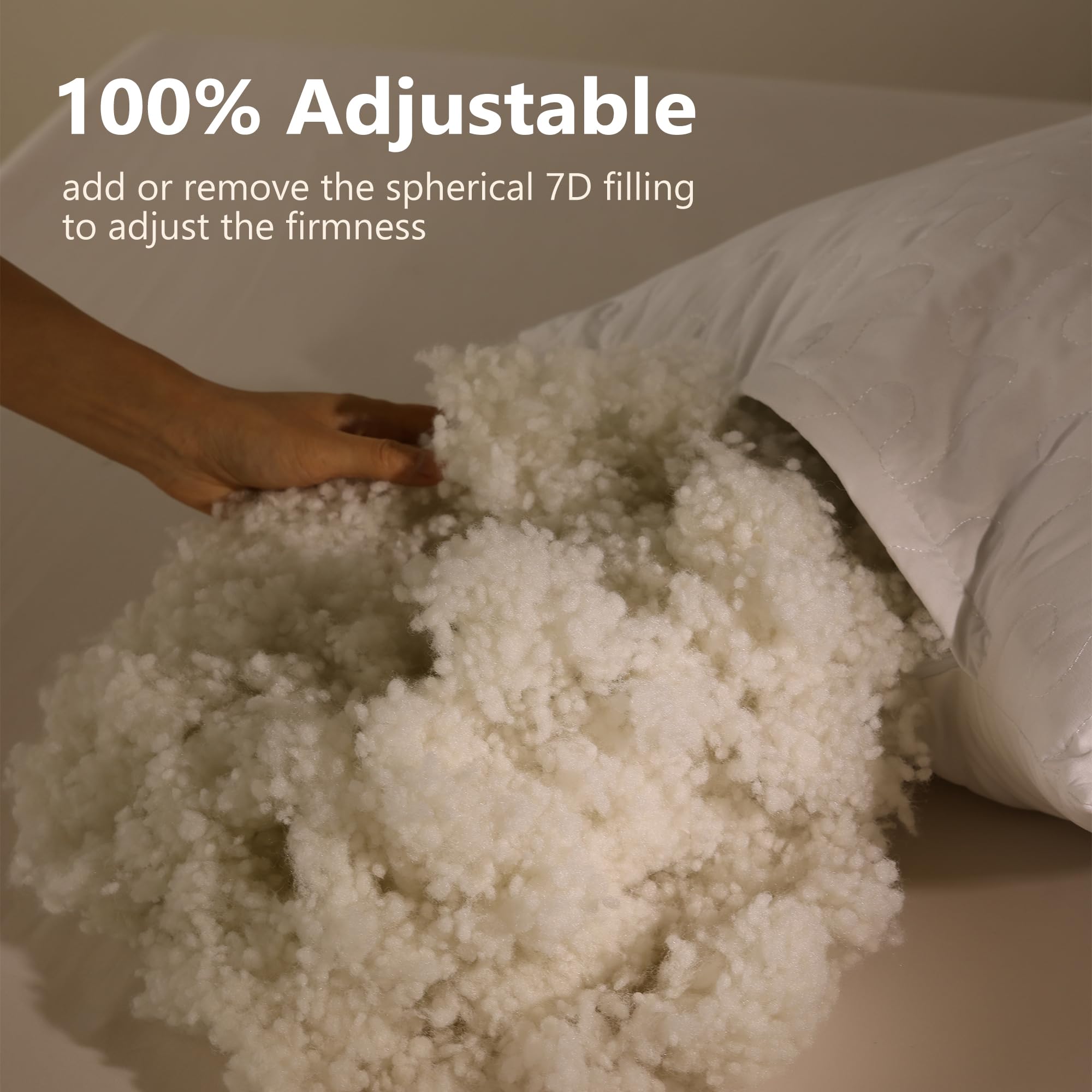 Shatex Extra Firm Pillow King Size 34 X 20 Inch, Bed Pillow With Adjustable Insert Provides Stronger Support - For Back, Stomach