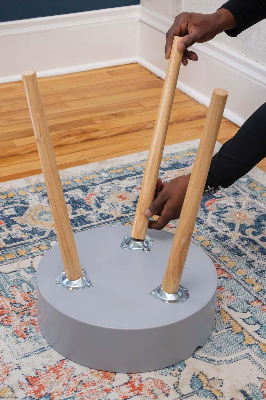 Safco Products Ec8884 Tray Top End Table With 1-Storage & Organization Bin. Home, Office And Bedroom. Natural Wood Legs