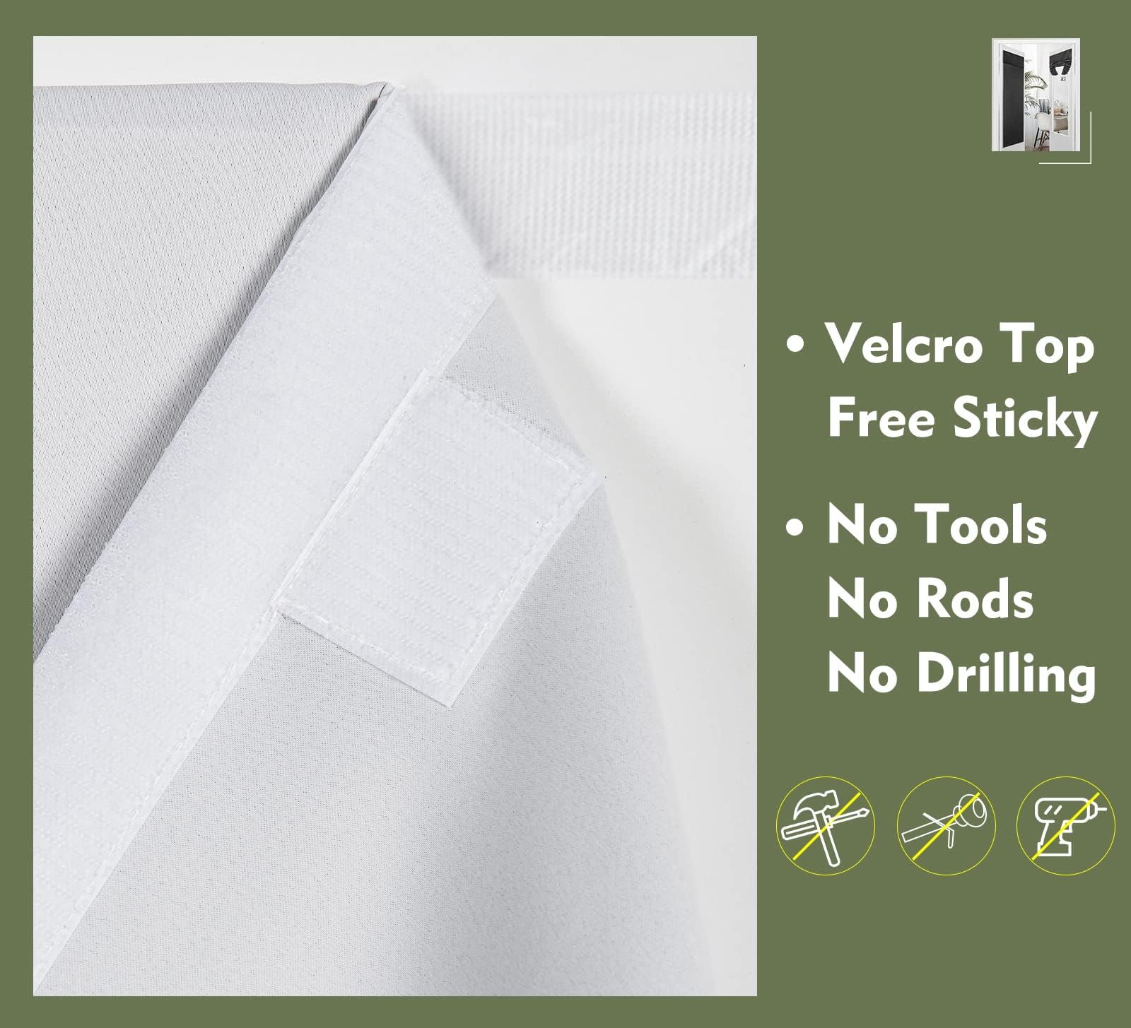 Pi Blackout Small Door Curtain,Privacy Thermal Insulated Door Window Curtain For Small Window/Small Front Door/Office 1 Panel (W26Xl20,Grey White)