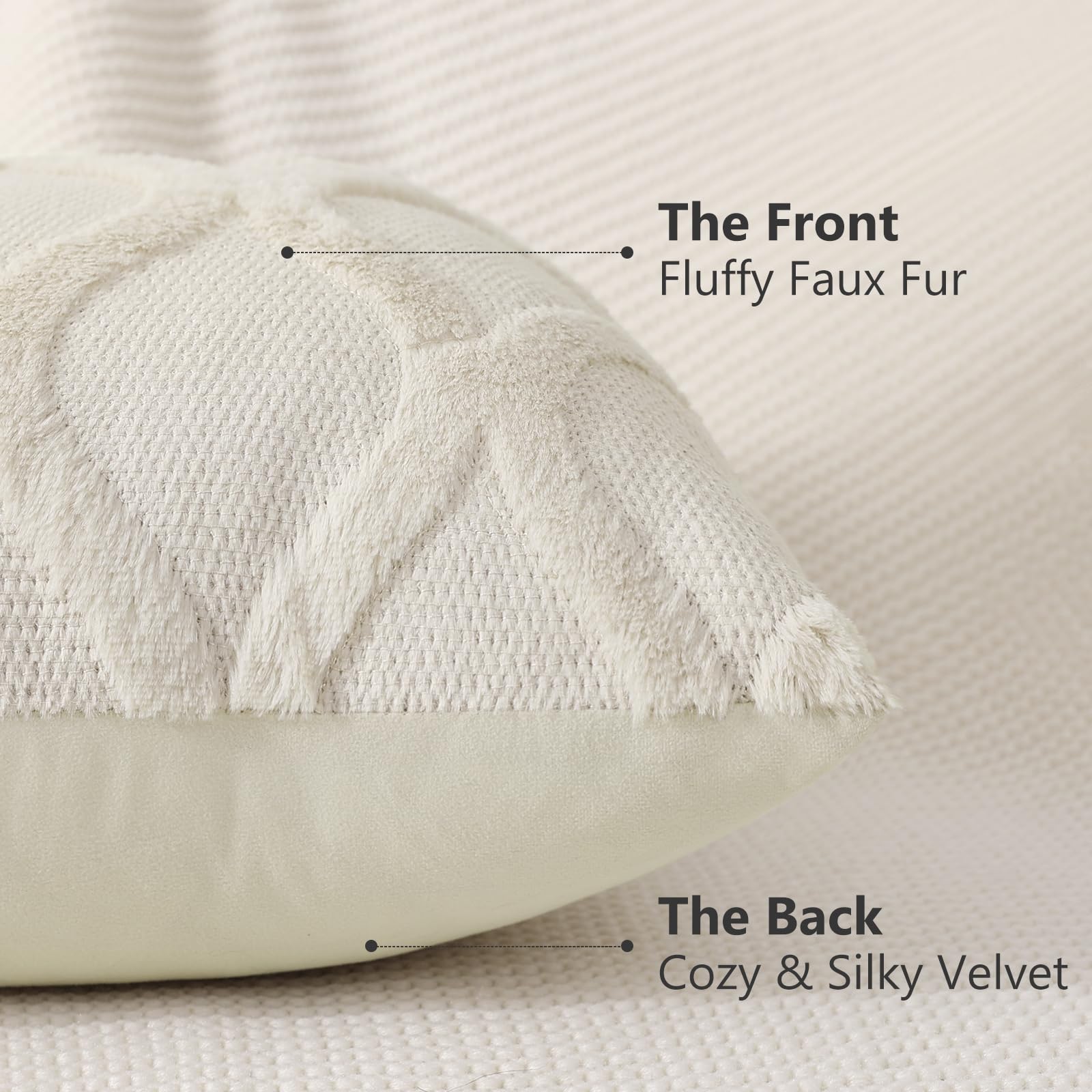 Decoruhome Spring Throw Pillow Covers 16X16 Inch Set Of 2, Soft Plush Faux Fur Wool Forest Elf Couch Pillow Covers, Decorative Pillow Cases For Bed Sofa Living Room Home Decor