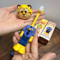 Cartoon Character Kids Toothbrush Holder with Cover, Cute Bathroom Organiser, 1 Piece, Yellow