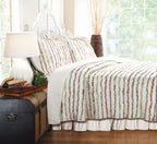 Greenland Home Bella Ruffle 100% Cotton Ruffle-Embellished Quilt Set, 3-Piece Full/Queen, Multicolor