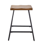 Steve Silver Landon Counter Stool, Rustic, Iron Base, Set of 2 Chairs, Brown, 18'' x 14'' x 25'',