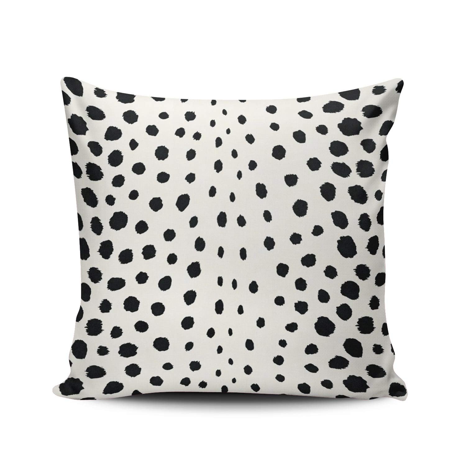 Fanaing Chic Black White Cheetah Print Pattern Pillowcase Home Sofa Decorative 16X16 Inch Square Throw Pillow Case Decor Cushion