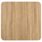vidaXL Light Brown Bistro Table - Scandinavian Style Square MDF Dining Table with Steel Legs - 19.7"x19.7"